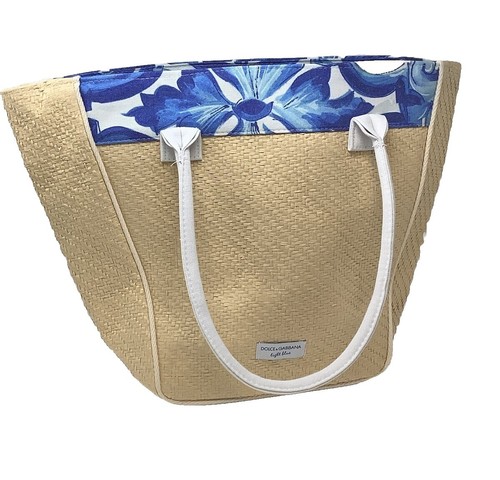 DOLCE & GABBANA Blue Striped Canvas Tote Retail $1,075 NEW | eBay