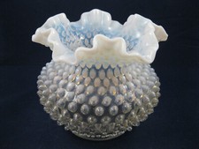 FENTON FRENCH OPALESCENT HOBNAIL 5" VASE