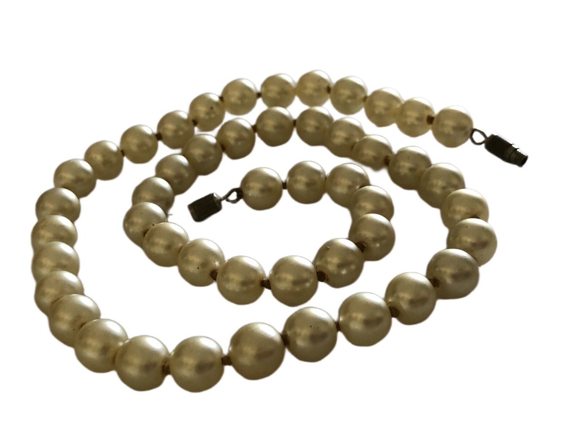 Ivory Cream Authentic Freshwater Pearl Necklace Hand Knotted