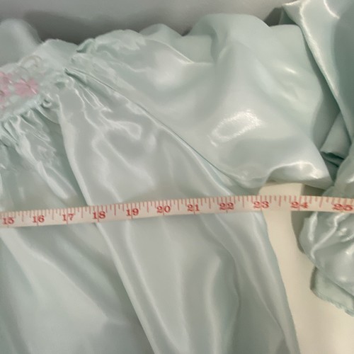 Camisón/Bata De Colección Elise Stevens Modesta Chemise Satén Aqua Modesto Talla M L? LEER - Imagen 9 de 11