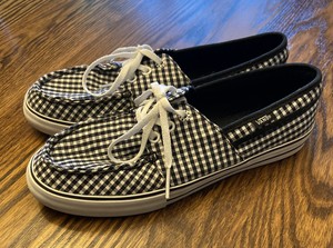 gingham slip on vans