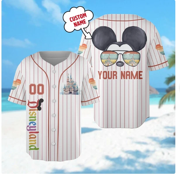 Custom Mickey Mouse Baseball Jersey Shirt