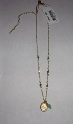 ONE VIVI (COOKIE LEE) SIMPLE GOLDTONE SMALL PENDANT NECKLACE #12511 NEW MRP $32