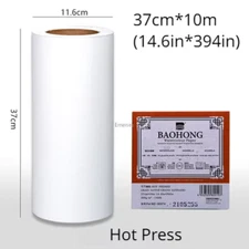 BAOHONG Watercolor Paper 300G Natural White 100% Cotton 14.6In*394In (37Cm*10M) 