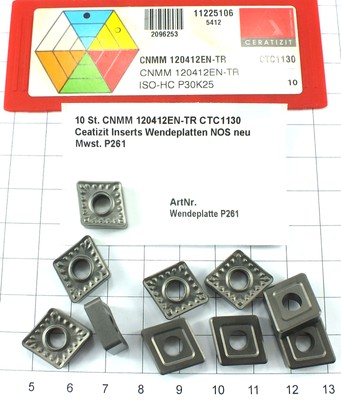 10 St. CNMM 120412EN-TR CTC1130 Ceratizit Inserts Wendeplatten NOS neu Mwst P261