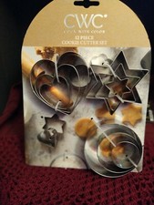 CWC Cook With Color 9-Piece Cookie Cutter Set. Stainless Steel.