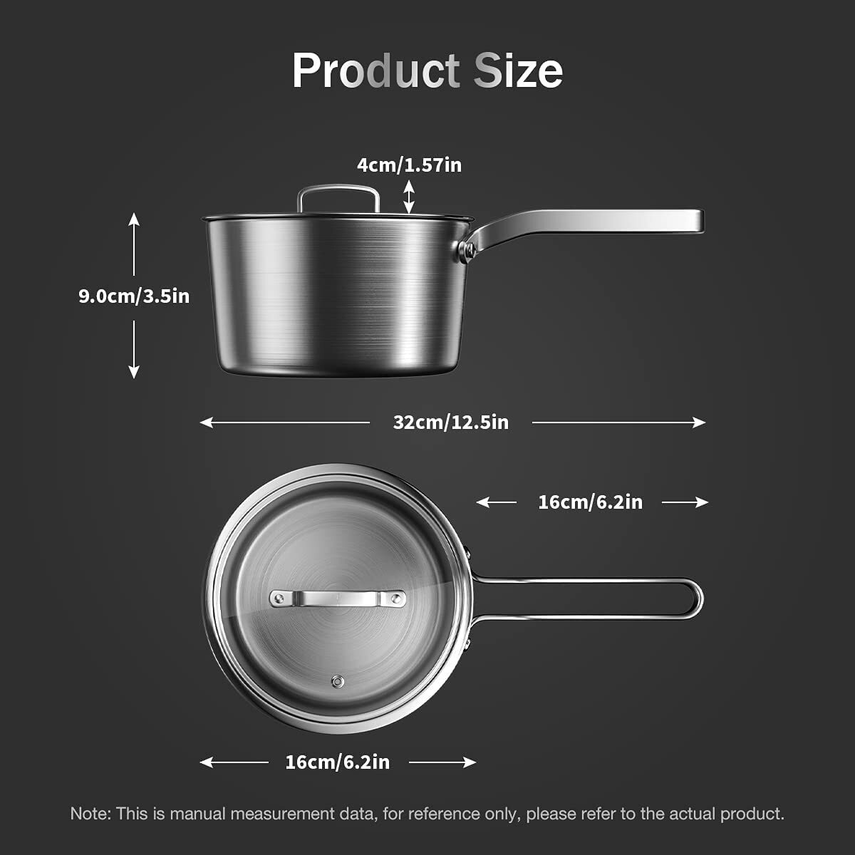 Casserole acier inoxydable de qualité supérieure 16 cm induction chic