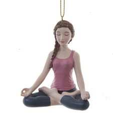 Kurt Adler 3 Inch Female Yoga Figurine Christmas Ornament