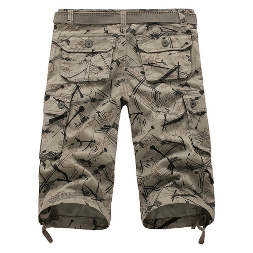 Pantalones cortos de carga para hombre impresos digitalmente debajo de la rodilla varios bolsillos viaje recto - Imagen 4 de 24
