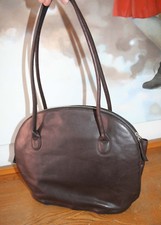 Rene Lezard Tasche, Luxus Handtasche, Leder dunkelbraun, 100 % Original