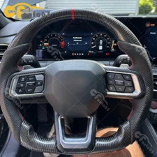 Real Carbon Fiber Sport Steering Wheel Fit 2024+ Ford Mustang S650 GT No Heated