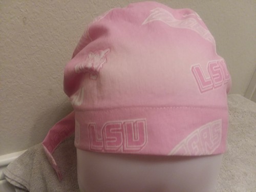 PINK LSU Tigers Scrub Hat, NEW Handmade 