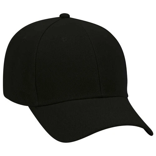 OTTO 19-609 Low Profile 6 Panel Cap 100% POLYESTER BLACK ADJUSTABLE