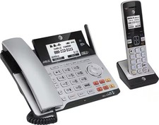 AT T - TL86103 DECT 6.0 2-Line Expandable Corded/Cordless Phone with Bluetoot...