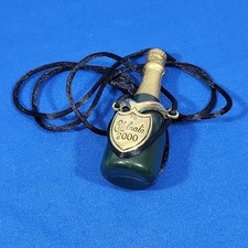 Champagne Bottle Necklace NYE Celebrate 2000 Y2K Novelty Souvenir
