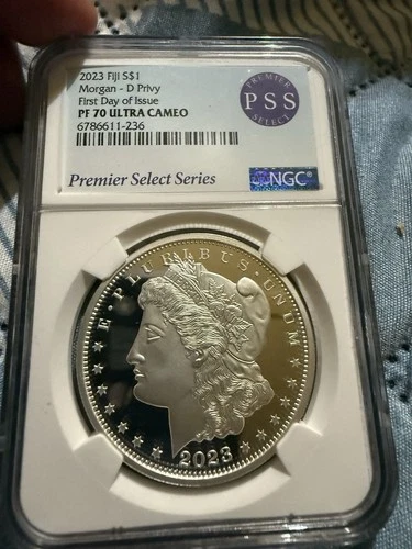 2023 MORGAN DOLLAR ‘D’ Privy NGC PF70 ULTRA CAMEO FIRST DAY OF ISSUE FIJI SILVER