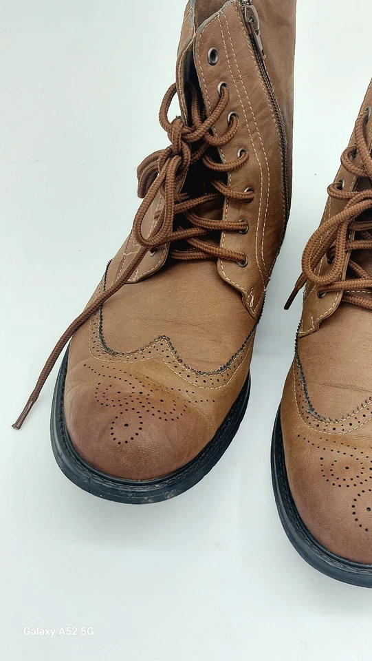 MENS DELLI ALDO BROWN LEATHER BOOTS SIZE 7.5 VERY GOOD CONDITION - Image 4 of 4