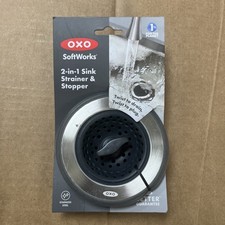 OXO Sink Stopper: Stainless Steel Silicone Kitchen Drain Plug, 4.5" Diameter
