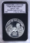 1 oz Silver Round/Medal 1987 Leonard vs Hagler – "Fight of the Century"