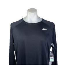 Speedo Men's Long Sleeve Rash Guard Black Turbo Dri UPF 50 Size Large