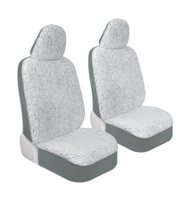 Carbella Plush Sherpa Fleece, 2 Pack Gray Seat Cover for Cars with ... Fast Ship