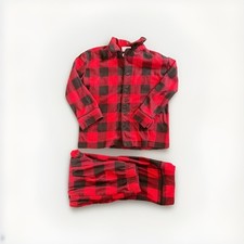 Buffalo check plaid PJ set Button Up Top Bottom Youth Sz 4T Black Red