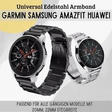 Per Samsung Huawei Amazfit Garmin Zenwatch Acciaio Bracciale ✅ 20mm 22mm Metallo