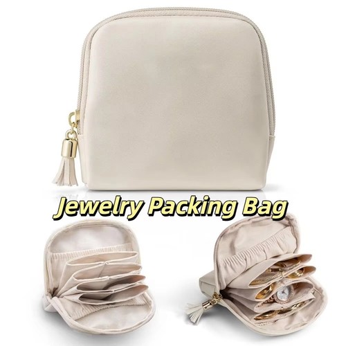 Jewelry Packing Bag PU Leather Earrings Bracelet Jewelry Storage Cosmetic Bag - Picture 3 of 15
