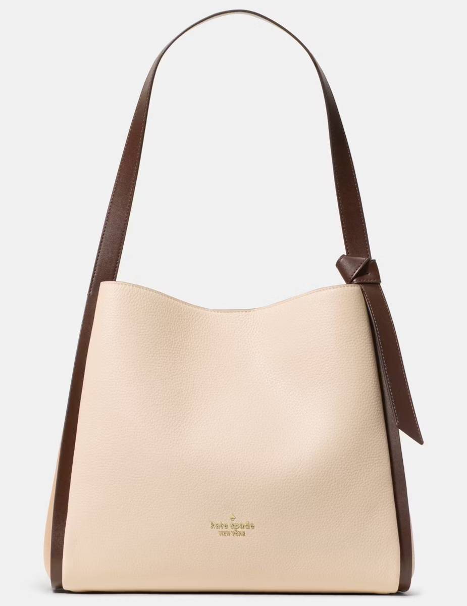 Kate Spade Knott Large Carryall Beige Pebbled Leather KM662 NWT