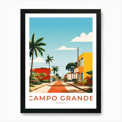 Brasilien Campo Grande Reise Kunstdruck gerahmtes Wandbild Poster Leinwanddruck Bild