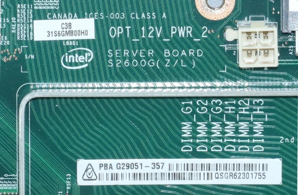 Intel EMC G29051-354 S2600G (Z/L) LGA2011 Server MotherBoard 2x Heatsinks - Image 3 of 4