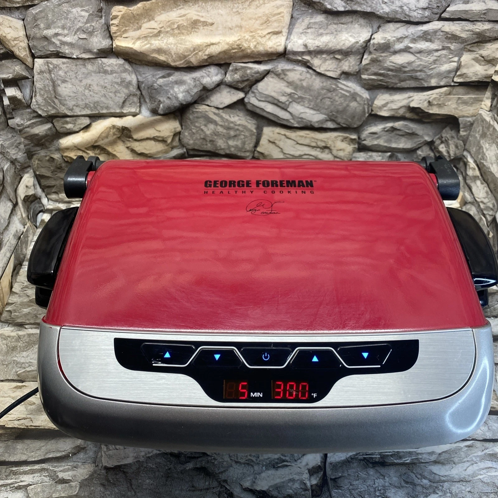 George Foreman Evolve Grill System GRP4800R Red Clean Works Ships Fast Red