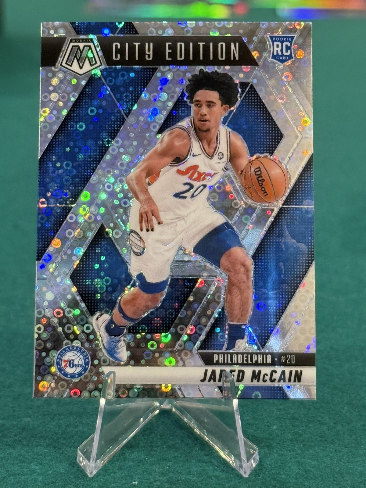 2024-25 Mosaic Jared McCain RC Fast Break Silver City Edition #277 76ers