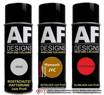 Spraydose Set für Plymouth JYC Bright Amber Perl Autolack Klarlack Grundierung S