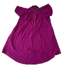 City Chic Dress Sweet Fling Womens Size L 20 Magenta Zip Belted Stretch Pockets