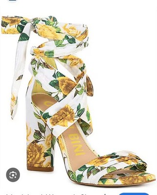 Gianni Bini Ashtraah Floral Print Ankle-Wrap Sandals Women's Sz 6.5