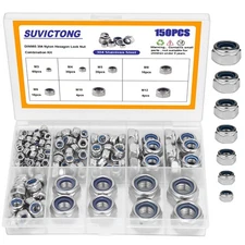 150 PCS Lock Nuts Assortment Kit 304 Stainless Steel Self Clinching Metric Set