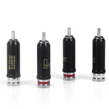 4* Rhodium Plated WBT-0102 RCA Plug Connector Audio Interconnect Terminal Socket