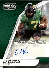 2022 Chronicles Draft Picks Threads Rookie Signatures #11 CJ Verdell Auto FB