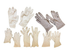 Vintage Gloves 6 pairs Womens 5 White / 1 Gray / 1 pair leather S Evening Formal