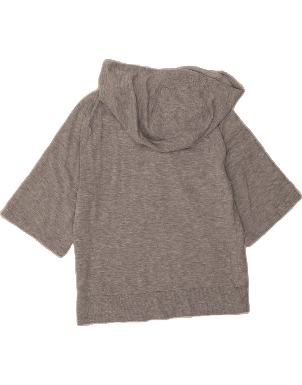 FILA maglione donna manica corta con cappuccio UK 10 piccolo grigio cotone BV27