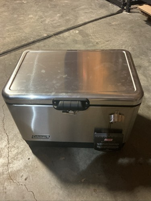 #ad Coleman Steel Belted 54qt Hard Cooler W Bottle Opener $189.95