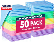 Microfiber Cleaning Cloths 50 Pack Microfiber Towels Bulk Towels for Cars