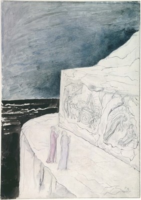 William Blake - Felsenskulptur mit Bergungsarche und Verkündigungsversion gut