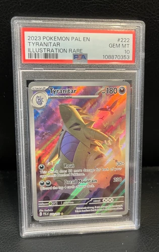 2023 POKEMON PAL EN-PALDEA EVOLVED ILLUSTRATION RARE #222 TYRANITAR PSA 10