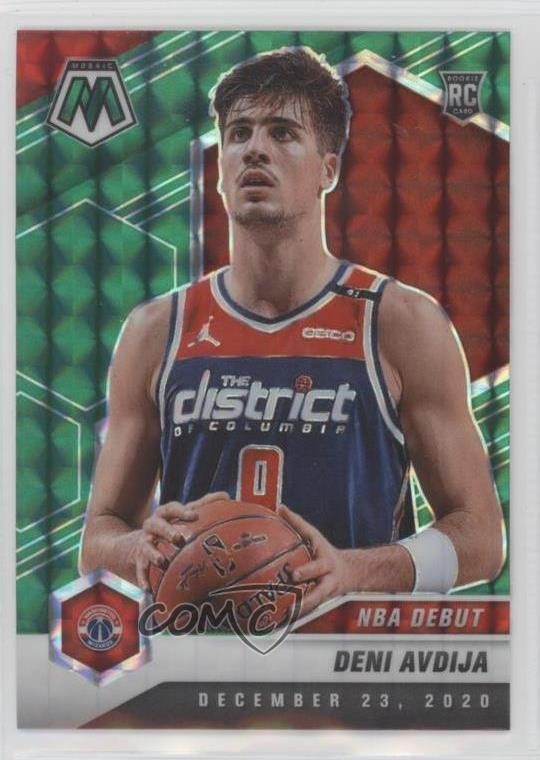 2020-21 Panini Mosaic NBA Debut Green Prizm Deni Avdija #272 Rookie RC p3x