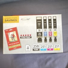 Canon PGI-250/CLI-251 ComboPack Black Cyan Magenta Yellow Ink & Photo Paper 4x6