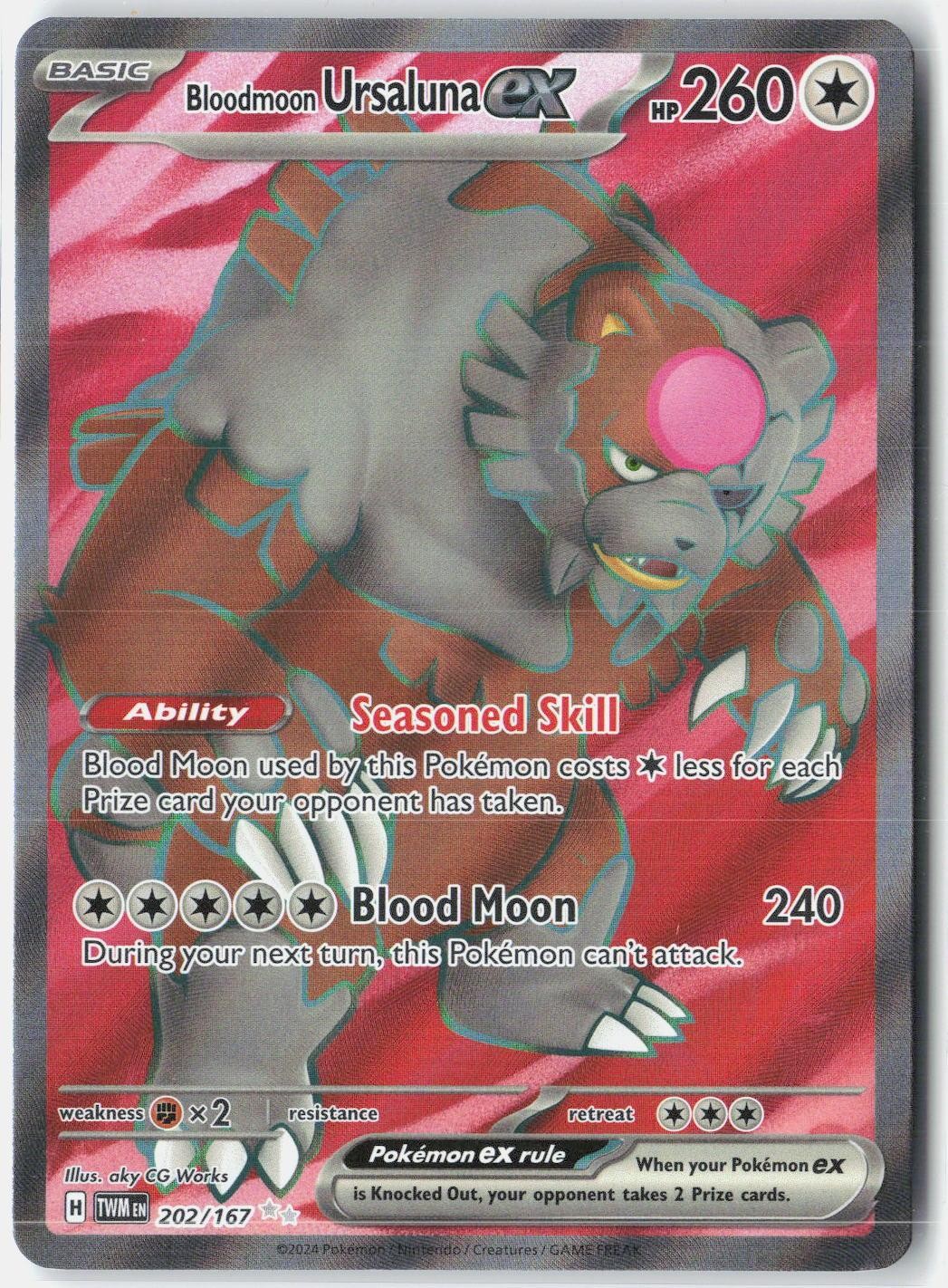Bloodmoon Ursaluna ex 202/167 Ultra Rare Twilight Masquerade Pokemon Holo NM