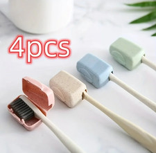 4pcs Toothbrush Head Covers Travel Portable Protective Toothbrush Box Set - NEW