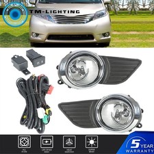 Pair Of Fog Lights Wchrome Bezel Cover Switch Kits For 2011-2015 Toyota Sienna